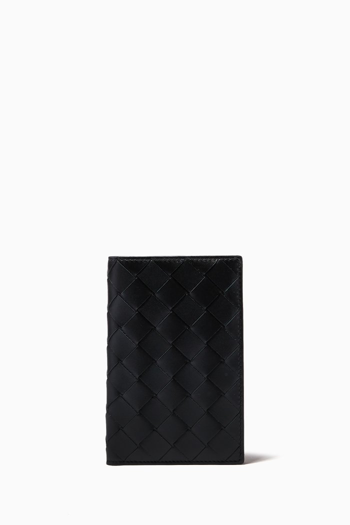 

Passport Holder in Intrecciato Calfskin, Black