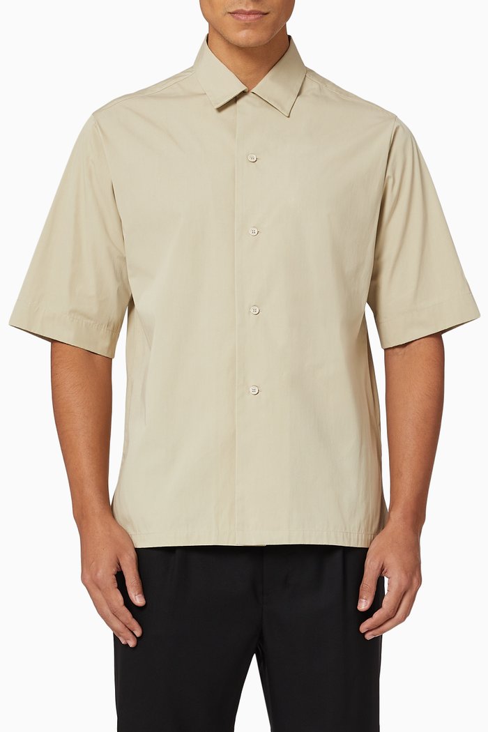 

Cotton Canvas Poplin Shirt, Neutral
