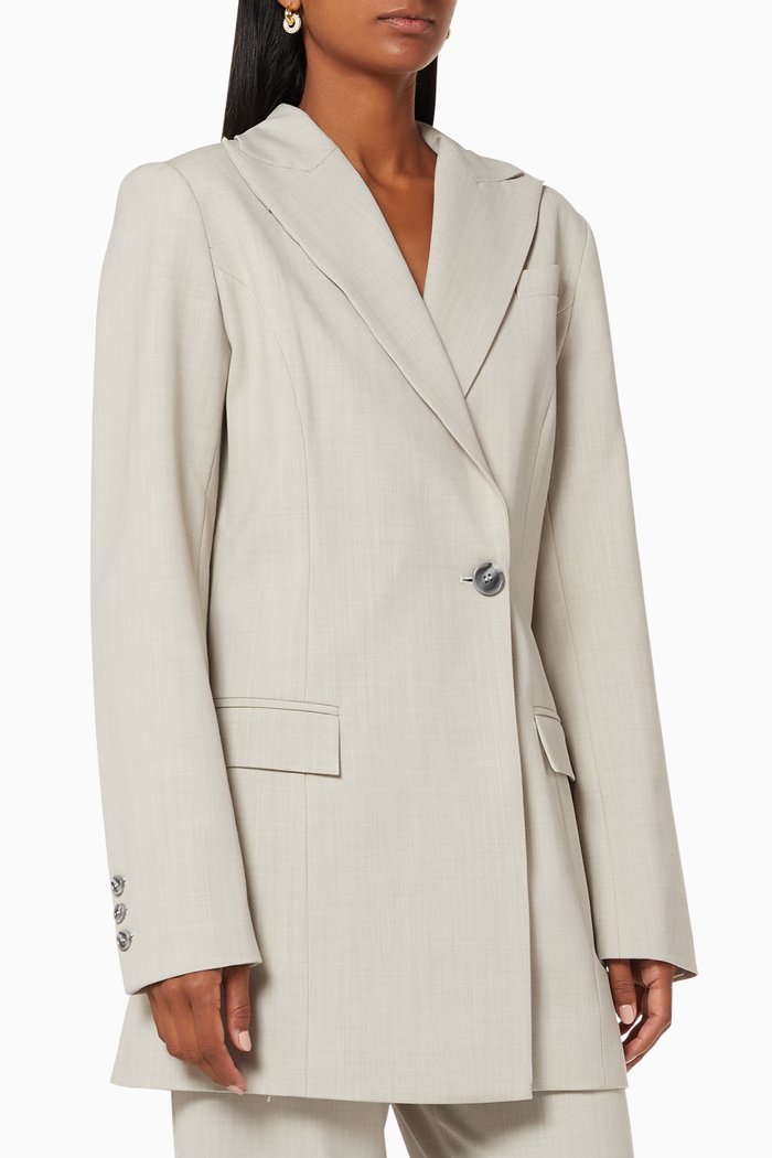

Sienna Virgin Wool Blend Blazer, Grey