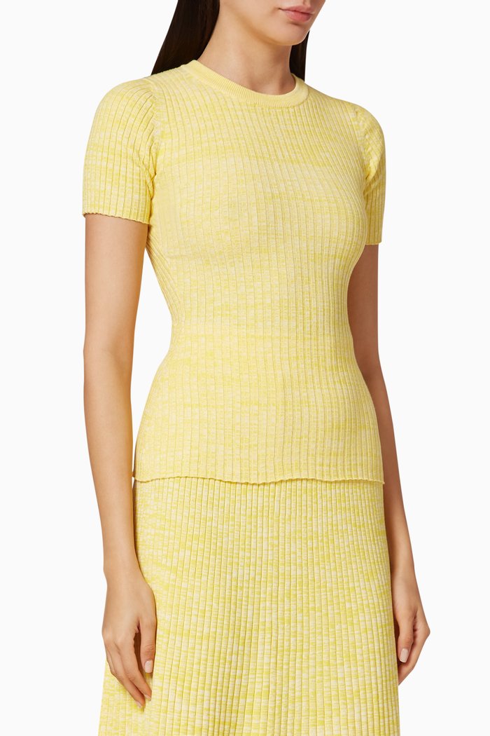 

Bebe Ribbed Knit Top, Yellow