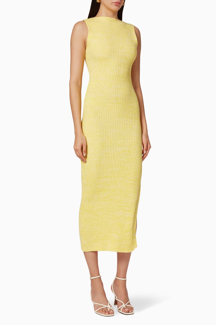 

Aleka Ribbed Knit Dress, Yellow