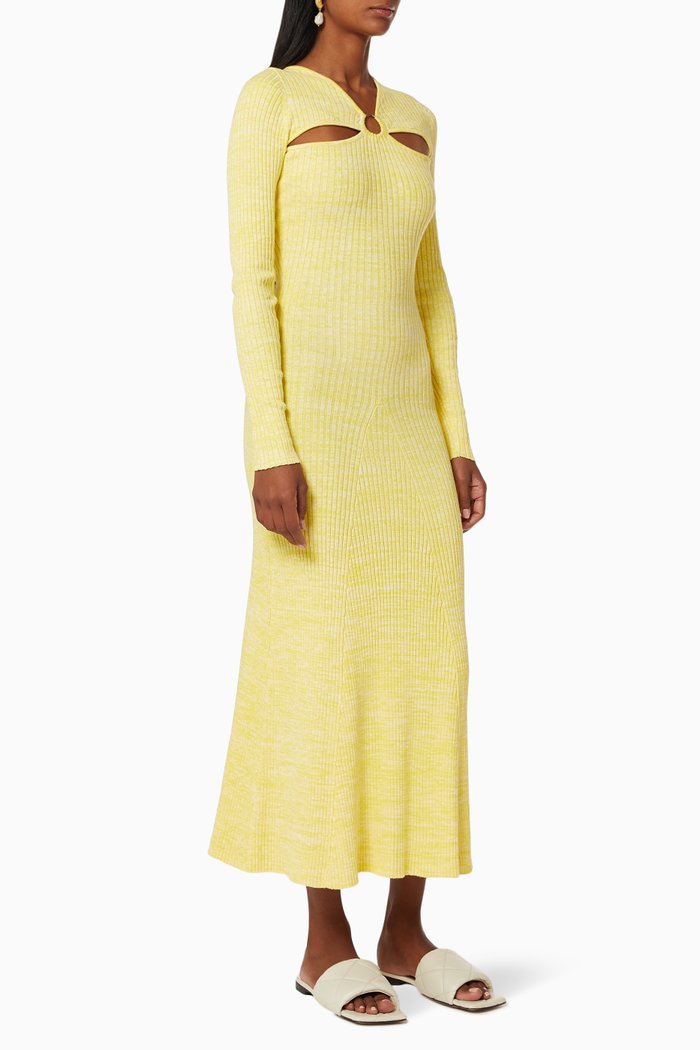

Halle Ribbed Knit Dress, Yellow