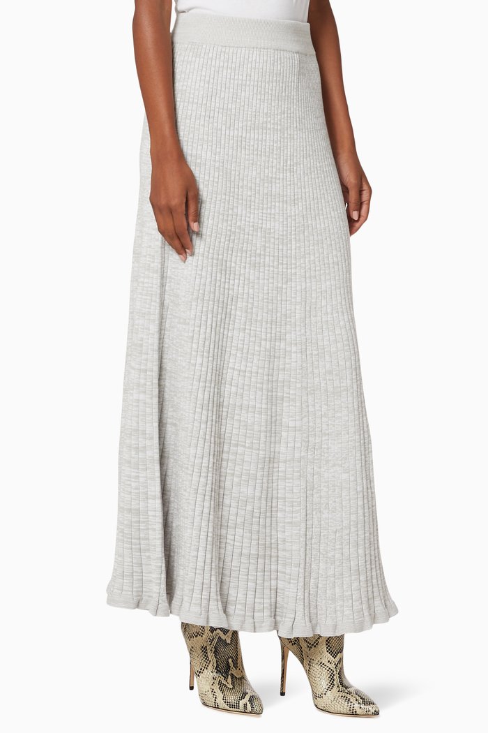 

Selma Ribbed Knit Skirt, Grey