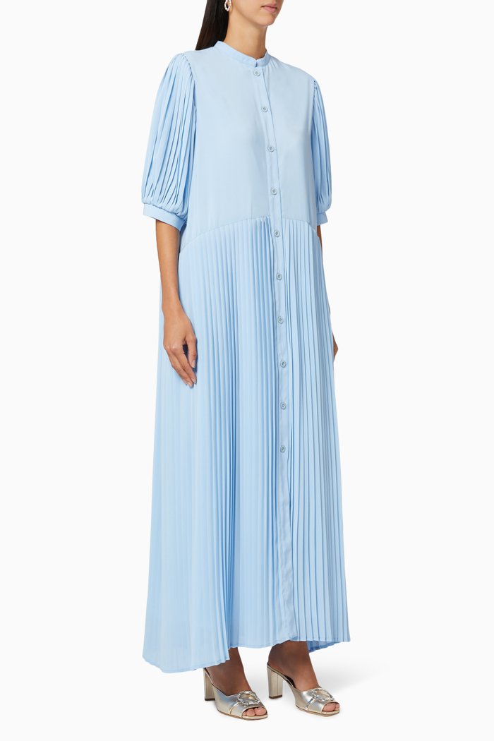 

Plissé Crepe Dress, Blue