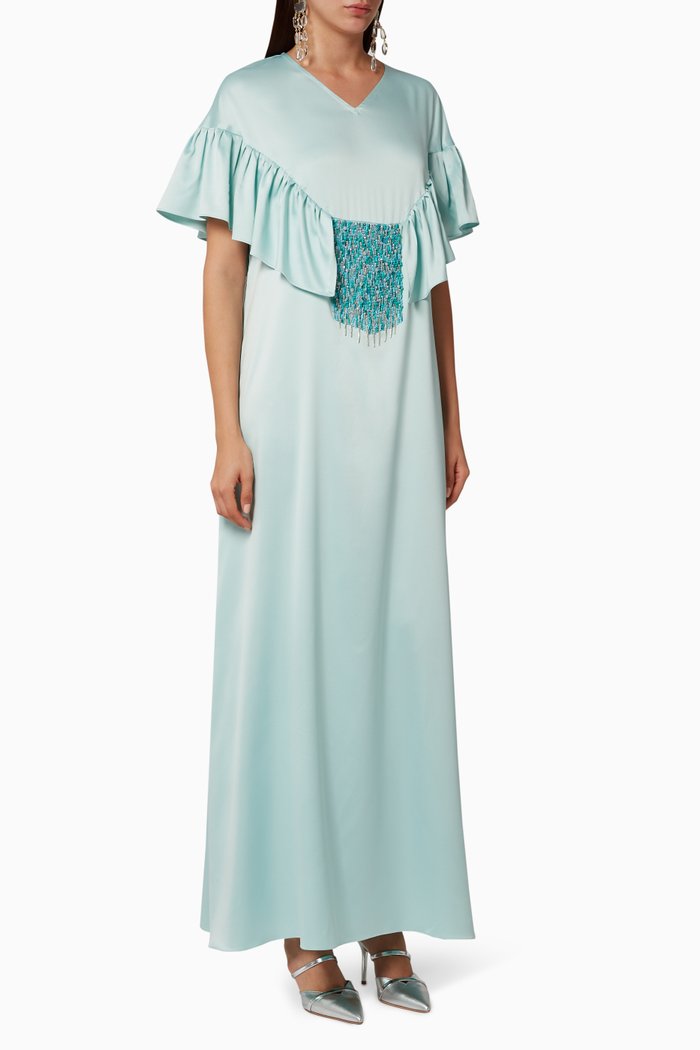 

Atlas Hand Embroidered Dress, Blue