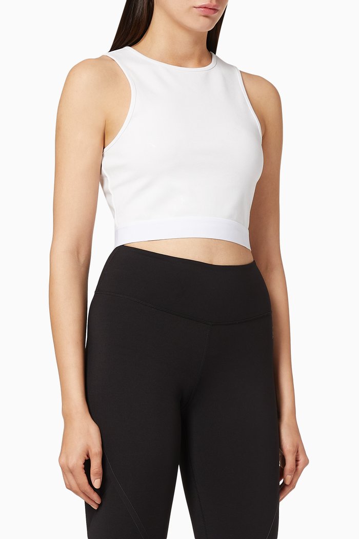 

Monogram Milano Jersey Cropped Tank Top, White