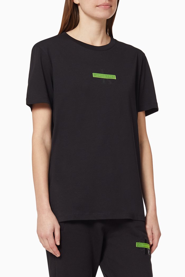 

Neon Logo Organic Cotton T-shirt, Black