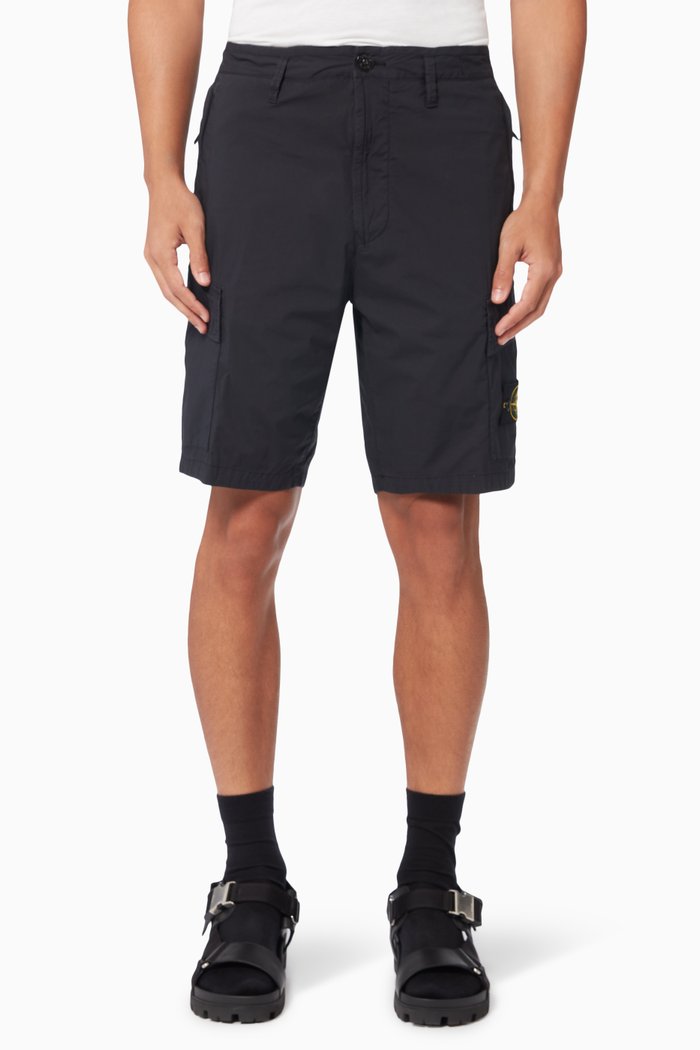 

Cargo Bermuda Shorts in Cotton, Blue