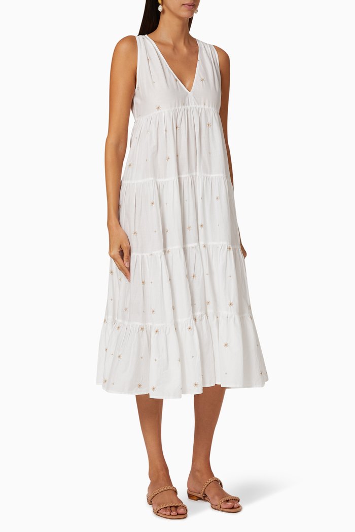 

Chelsea Tiered Cotton Dress, White