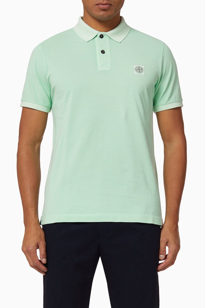 

Compass Logo Cotton Polo Shirt, Blue