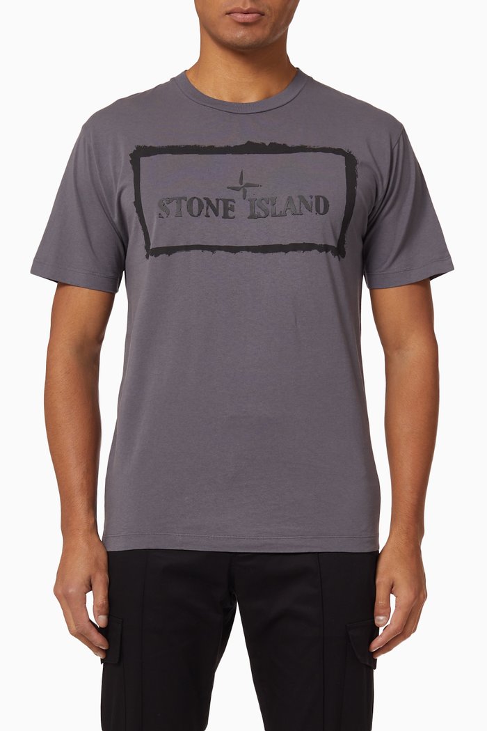 

Stencil One Cotton T-Shirt, Blue