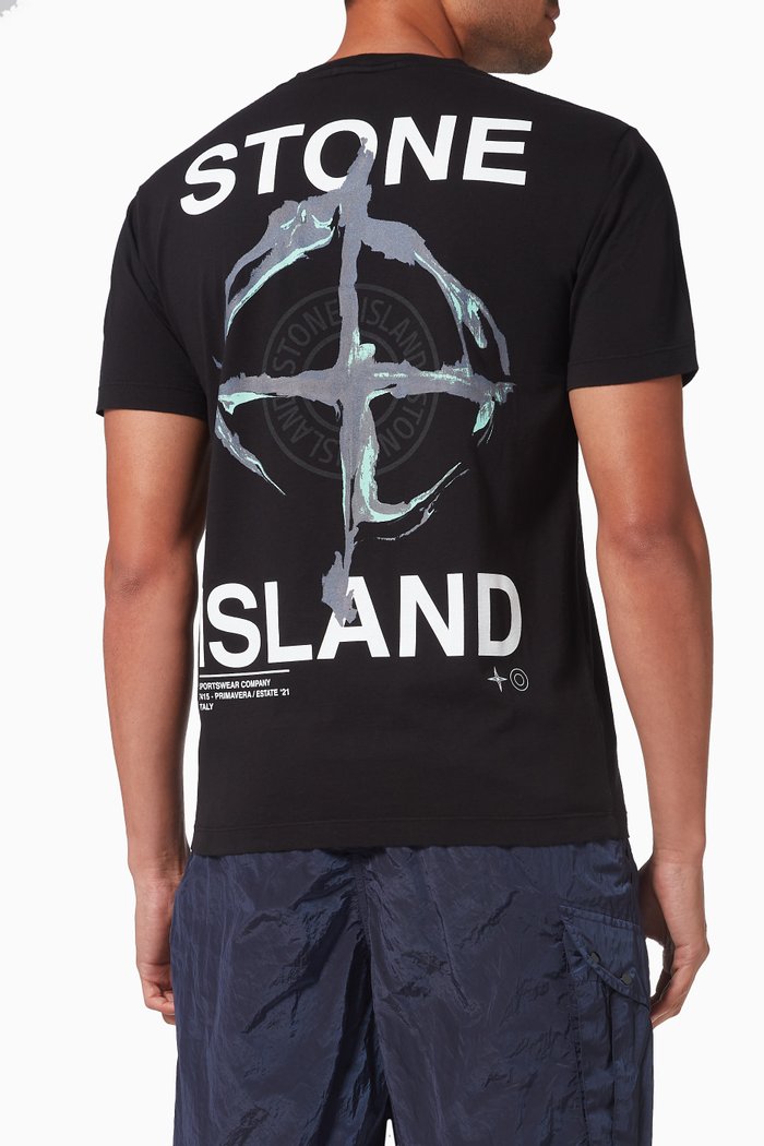 

Marble Three T-shirt in Cotton, Black