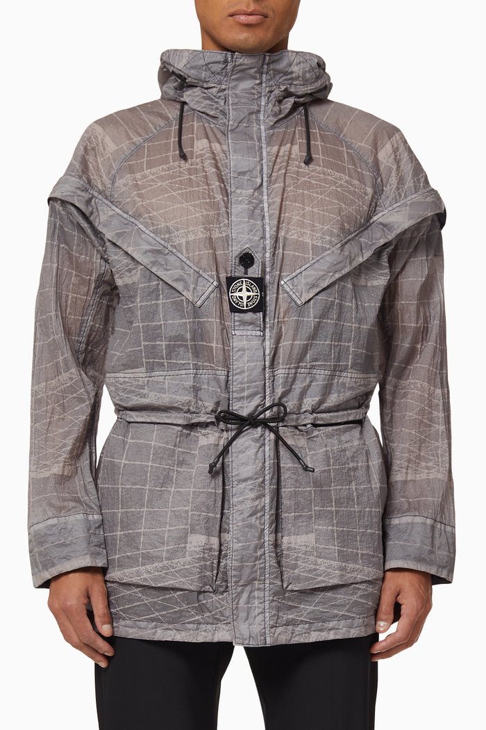 

Reflective Grid on Lamy-TC Hooded Jacket, Blue