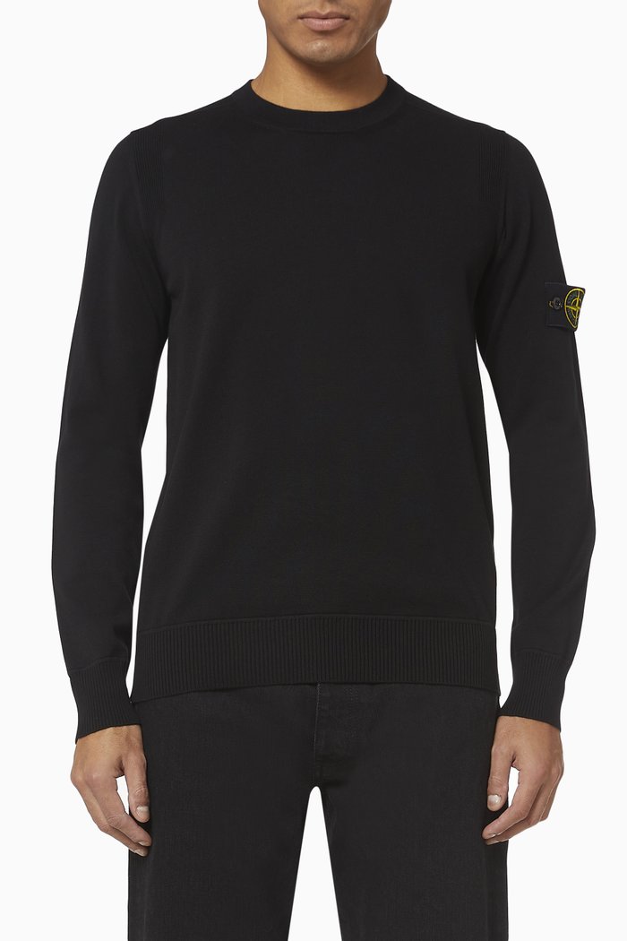 

Crewneck Knit Sweater, Black