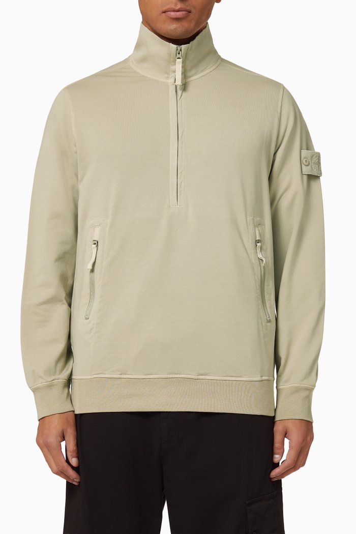 

Ghost Piece Fleece Half-Zip Sweatshirt, Neutral