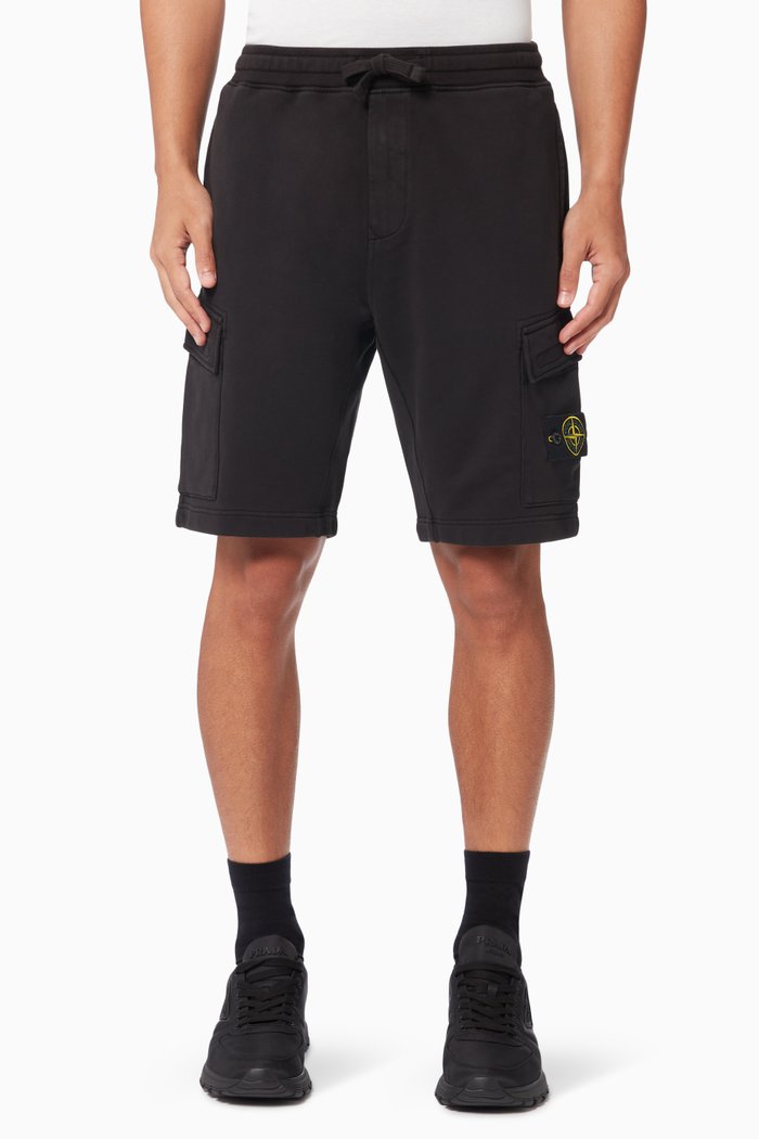 

Cargo Bermuda Shorts in Cotton, Black