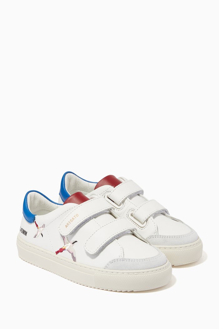 

Clean 90 Birds Velcro Sneakers in Leather, White