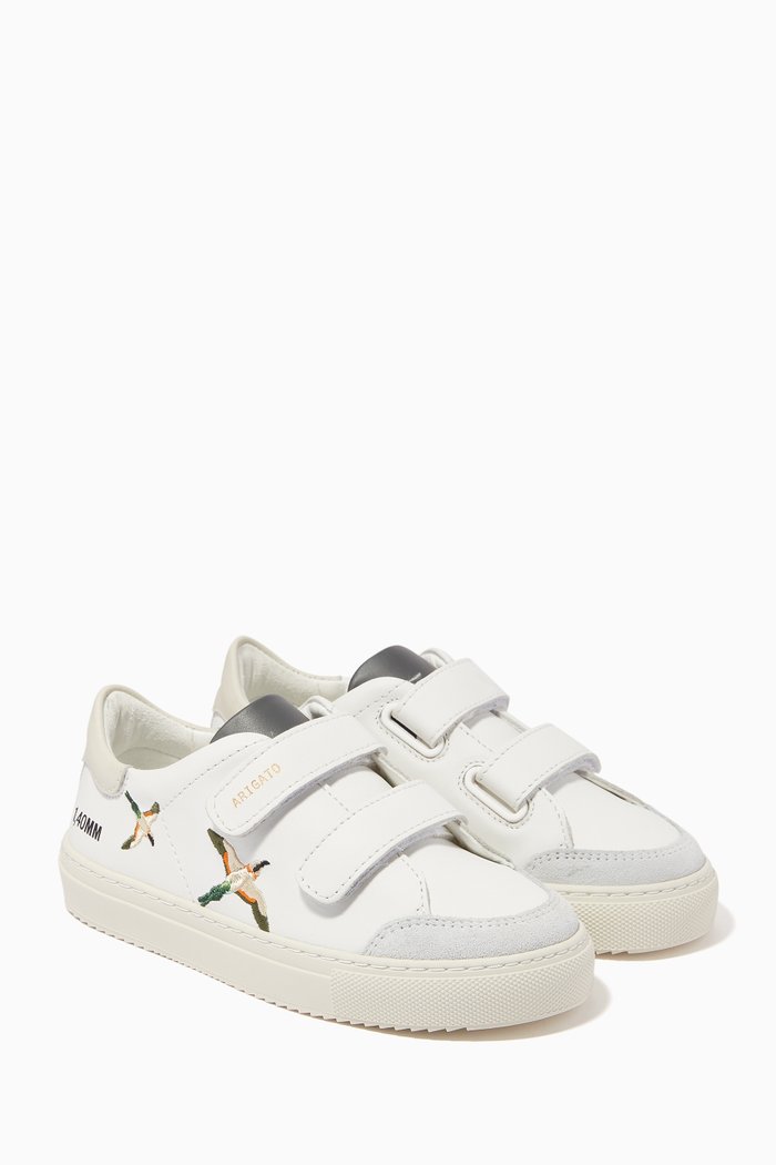 

Clean 90 Birds Velcro Sneakers in Leather, White