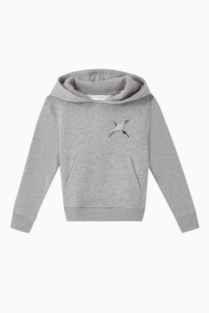 

Single Bee Bird Organic Cotton Hoodie, Grey