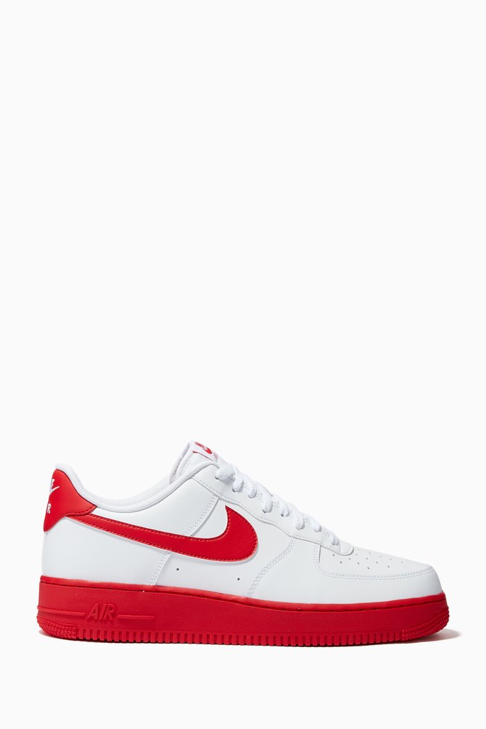 Air Force 1'07 Sneakers in Leather, Red