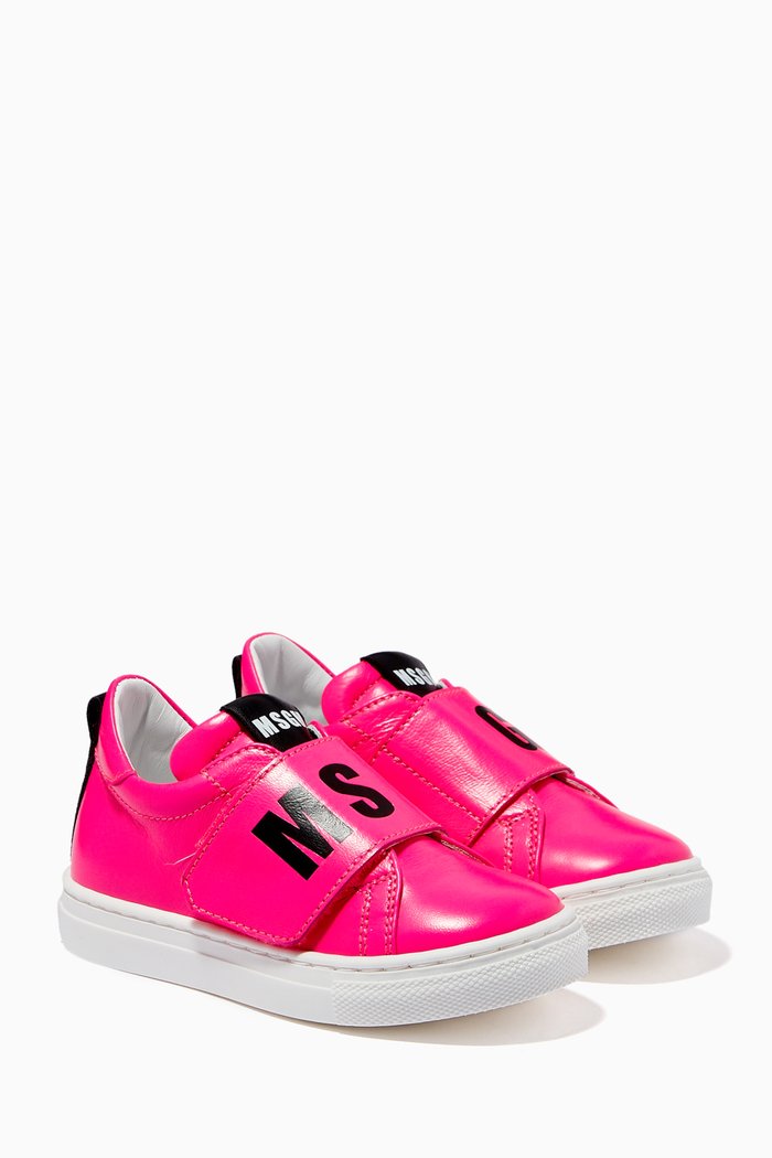 

Logo Sneakers in Supple Leather, Pink