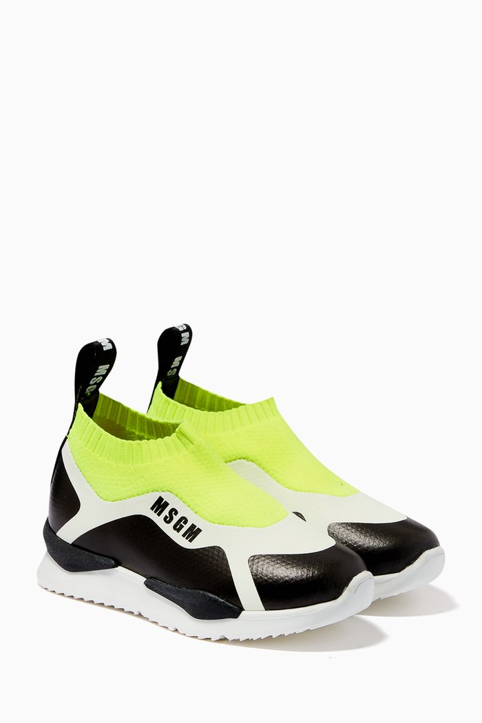 

Logo Sock Trainers in Leather, Multicolour
