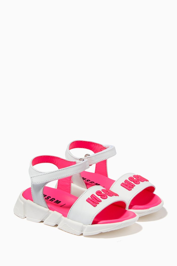 

Logo Sandals, White