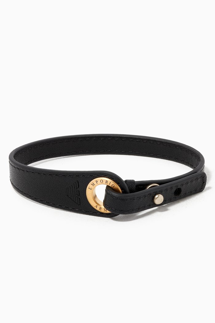 

Logo Bracelet in Leather, Black