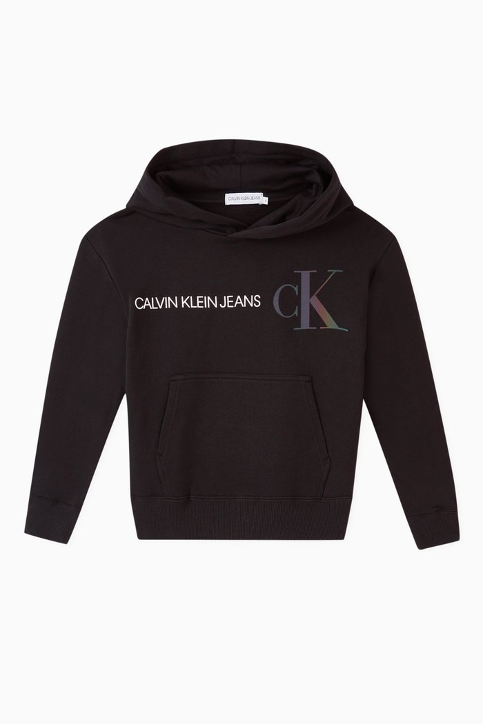 

Reflective Logo Hoodie, Black