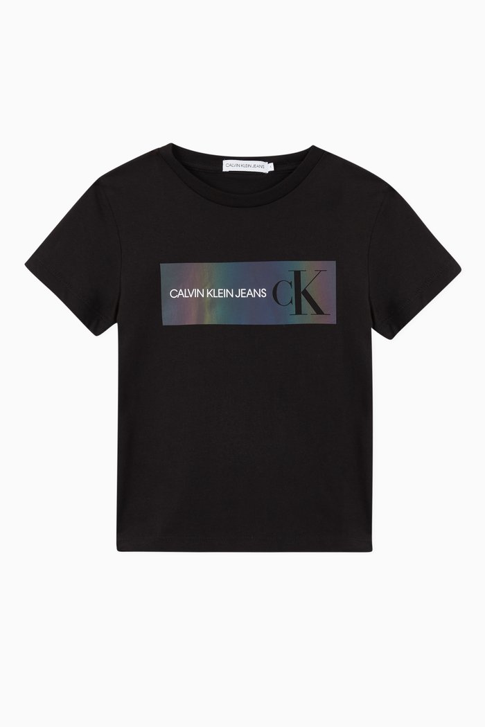 

Reflective Logo Organic Cotton T-Shirt, Black