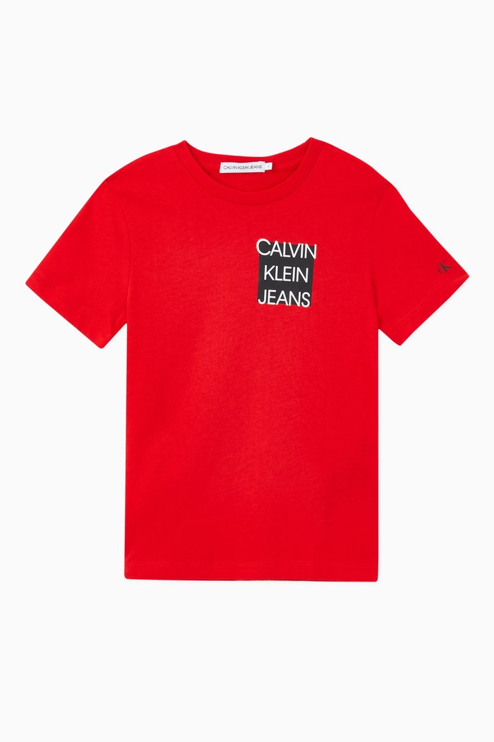 

Logo Box Organic Cotton T-Shirt, Red