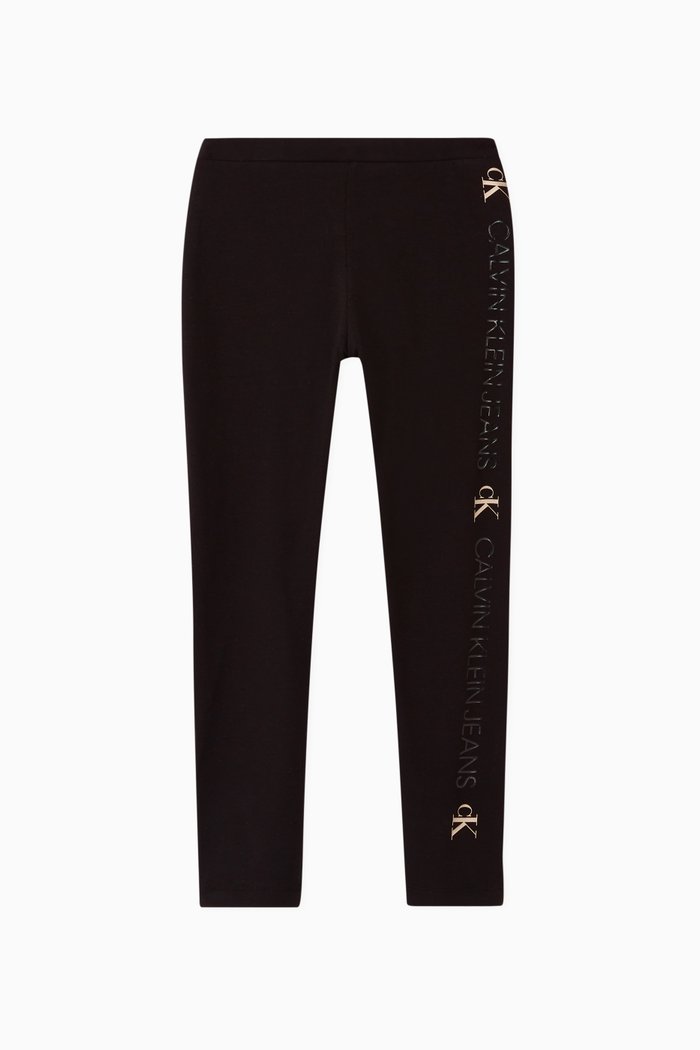 

Logo Organic Cotton Leggings, Black