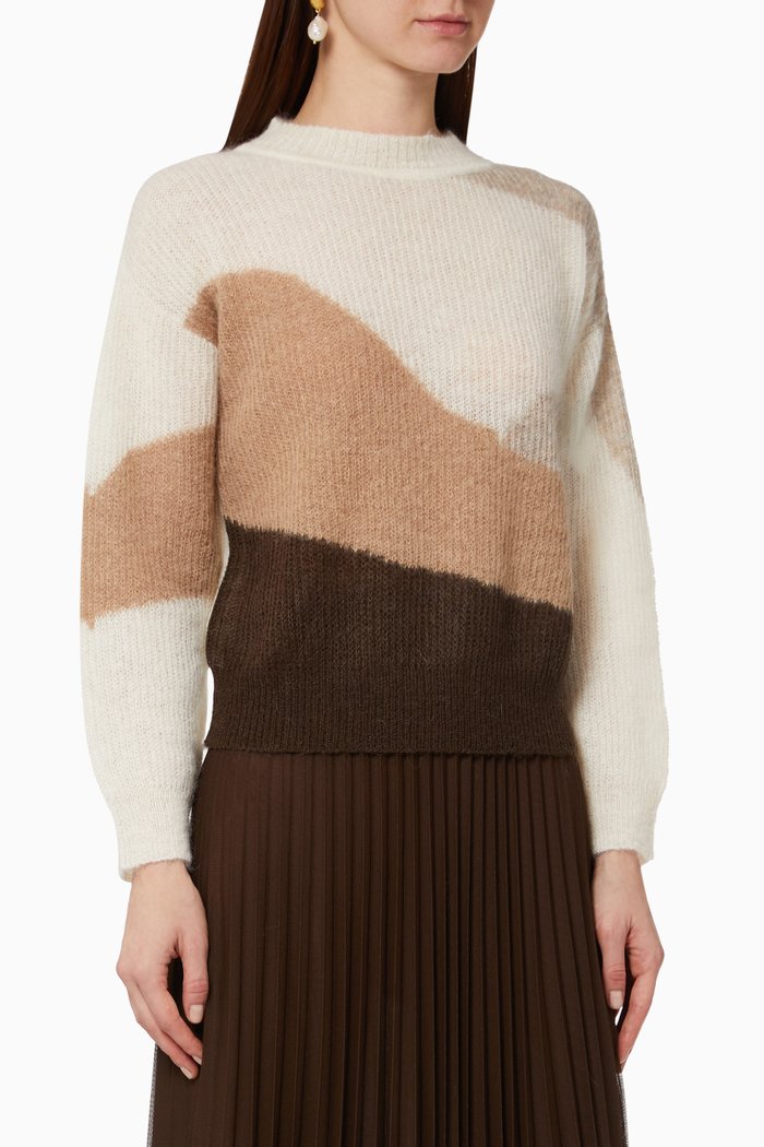 

Arizia Intarsia Sweater, White