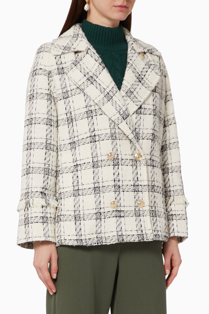 

Conte Patterned Peacoat, White