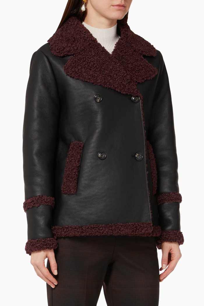 

Cento Double Breasted Peacoat, Burgundy