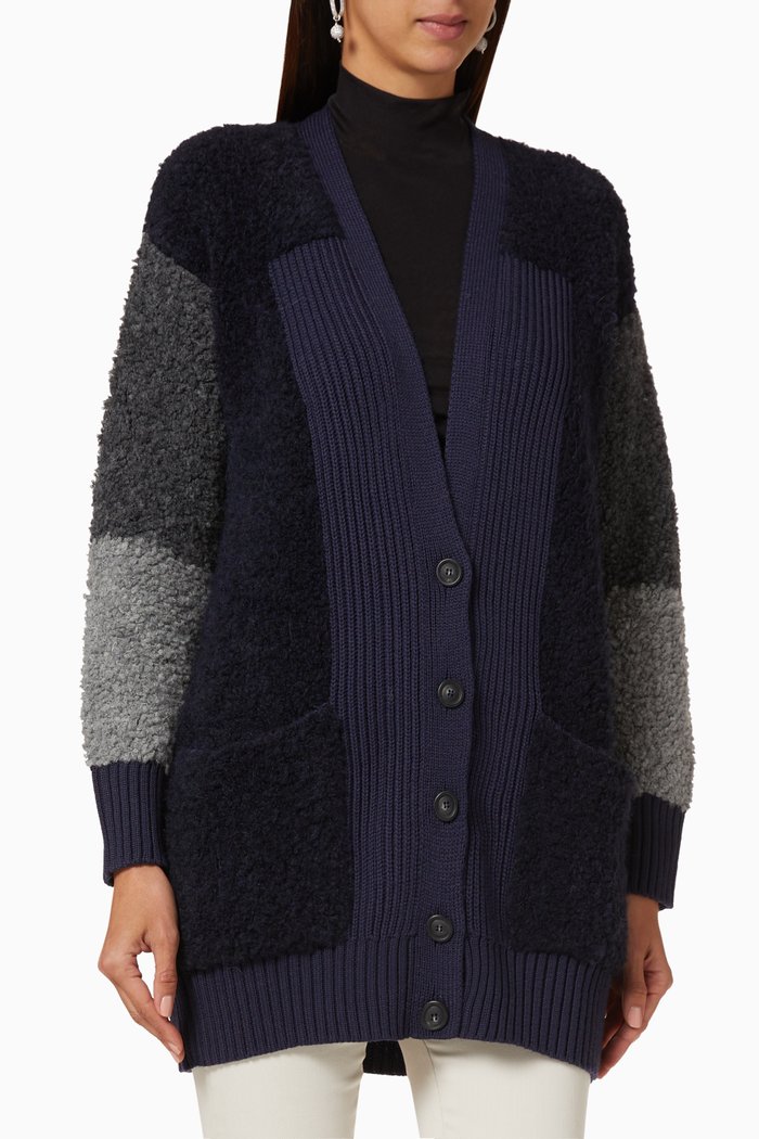 

Sandra Colour Block Cardigan, Blue