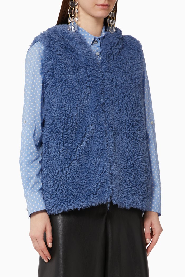

Faux Fur Hooded Gilet Jacket, Grey