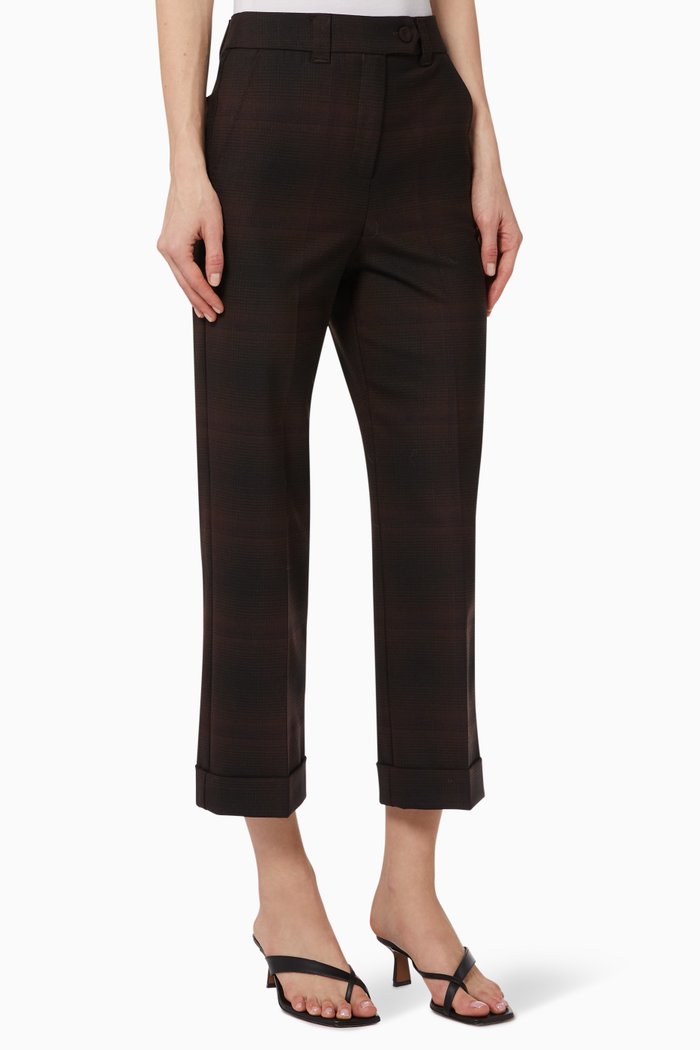 

Emblema Checkered Pants, Brown