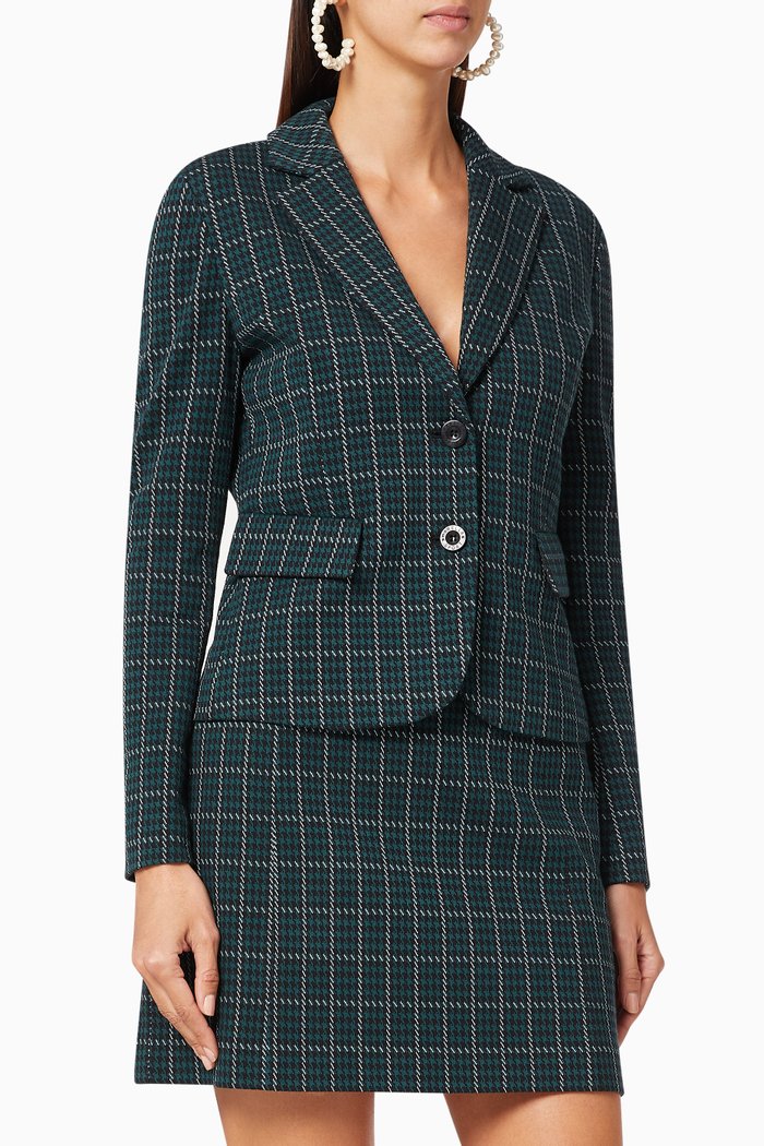 Cotton Check Blazer, Neutral