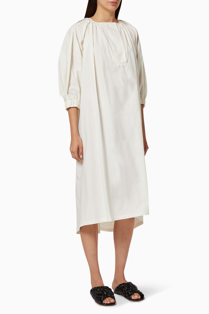 Elise Oversized Cotton Dress, White