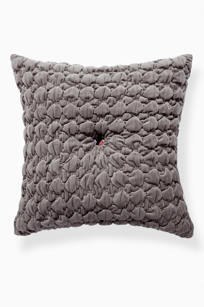 

Designer Quilted Velvet Cushion, Multicolour