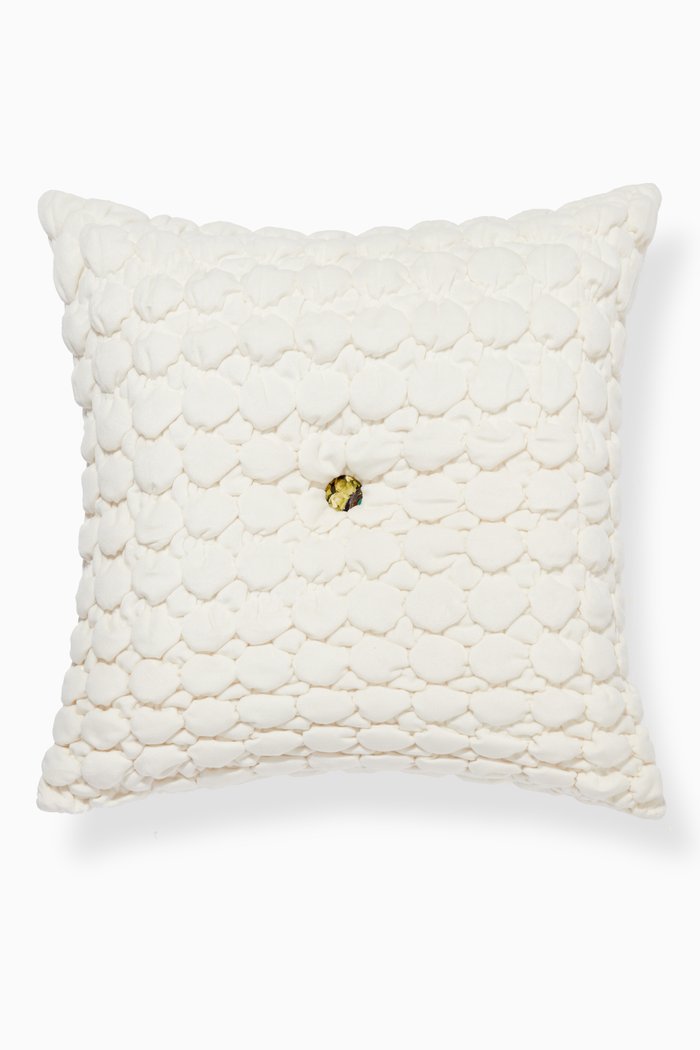 Designer Quilted Velvet Cushion, Multicolour