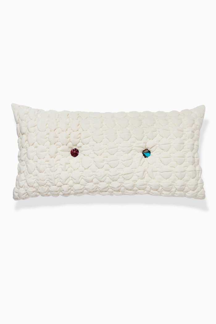 

Designer Quilted Velvet Cushion, Multicolour