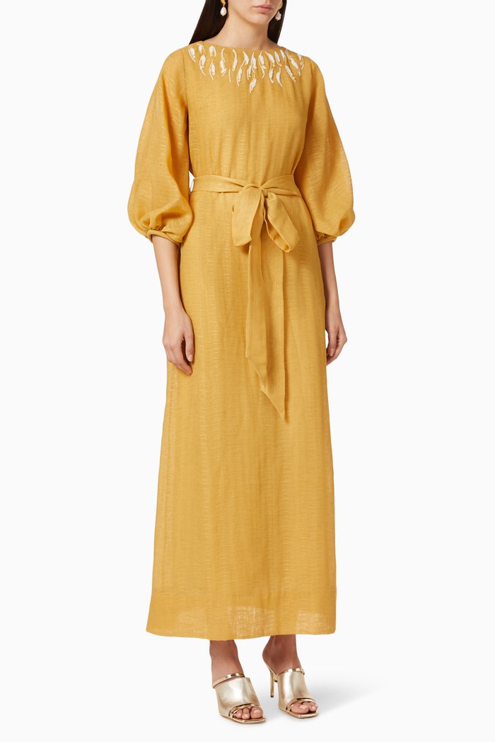 

Beaded Belted Dress, Blue