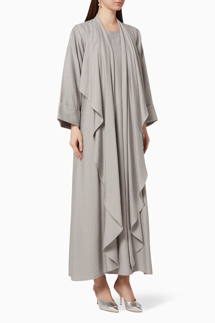

Waterfall Abaya Set, Neutral