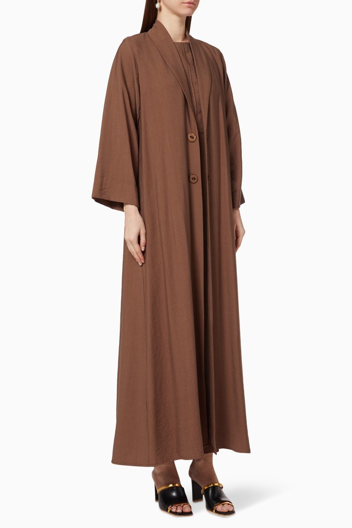

Organza Abaya Set, Neutral