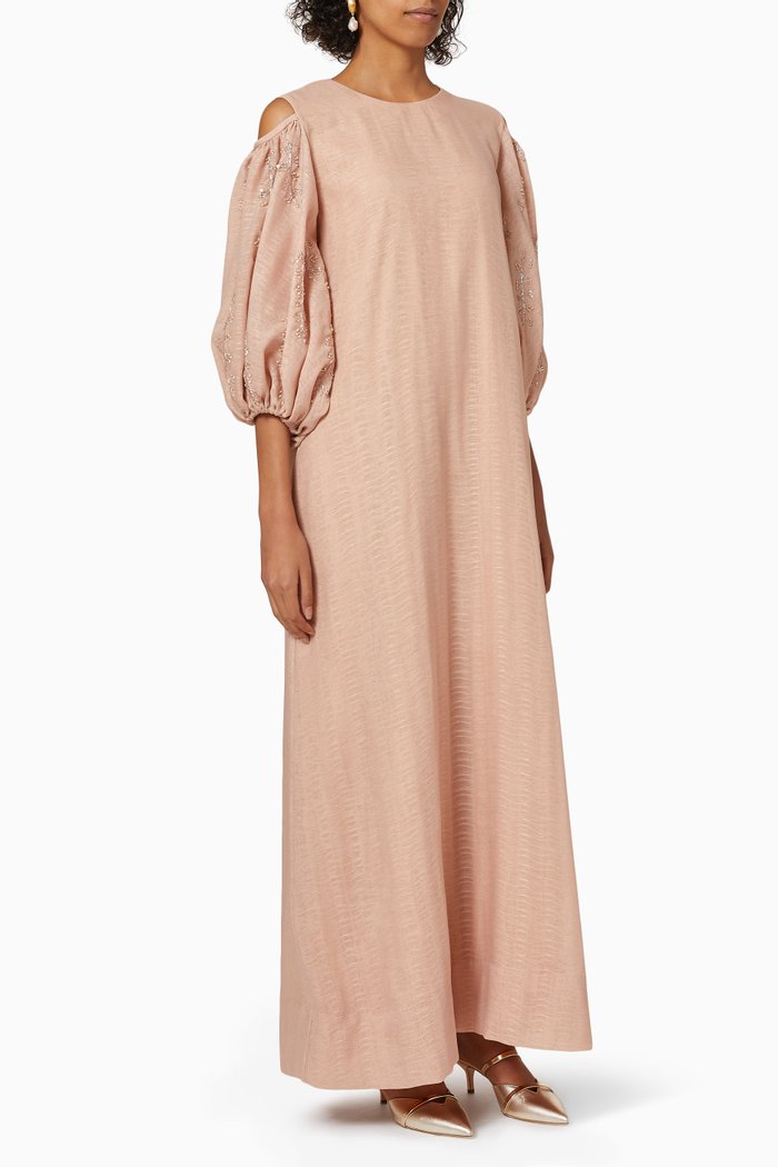 

Beaded Chiffon Dress, Pink