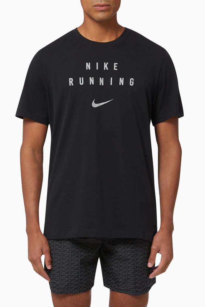 Nike Dri-FIT Reflective Running T-Shirt, Black