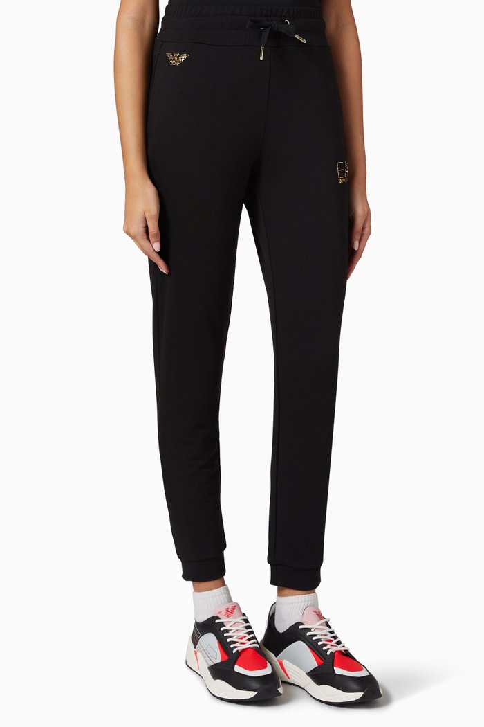 Logo Track Pants in Jersey, Black