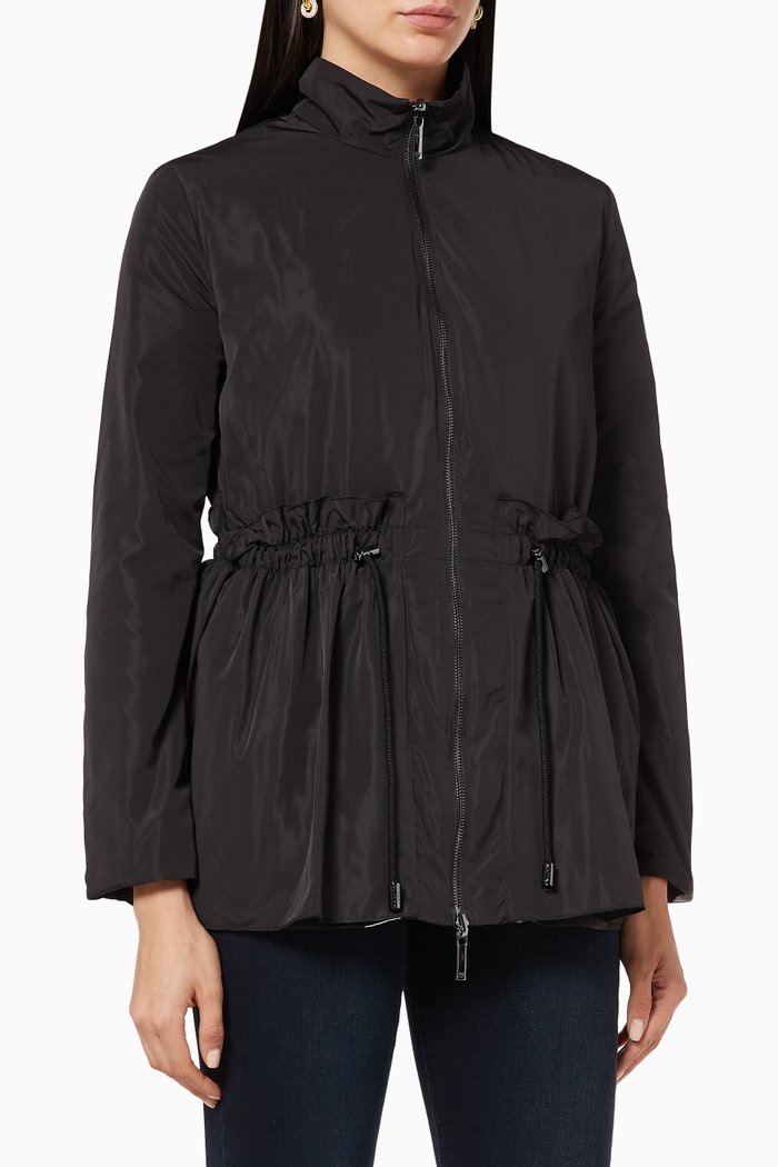 

Reversible Polka-Dot Taffeta Blouson with Ox, Black